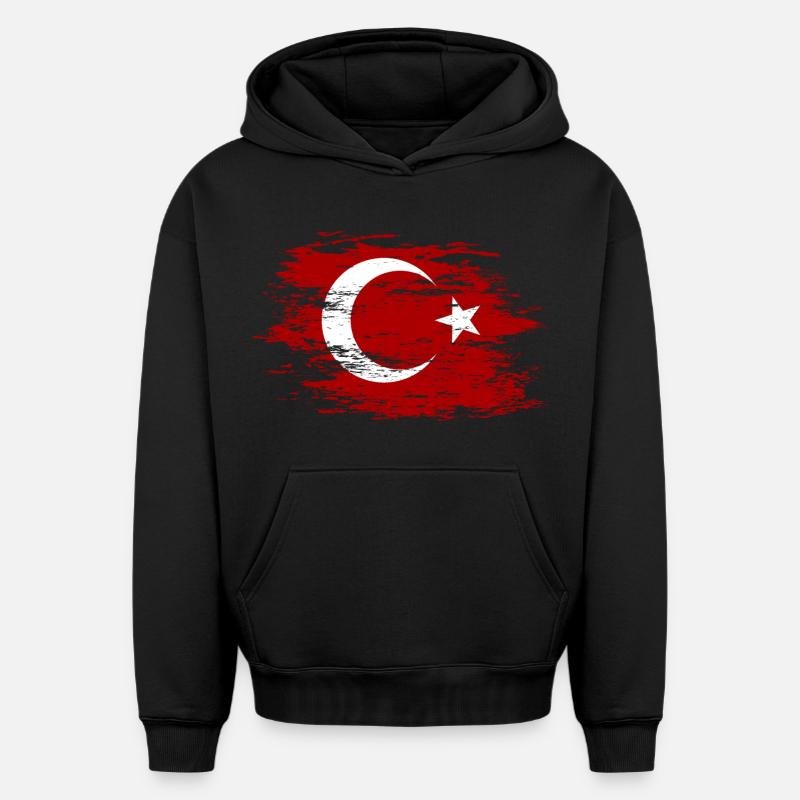 Dinde utilisée - Sweat à capuche unisexe oversize épais SPREAD - noir