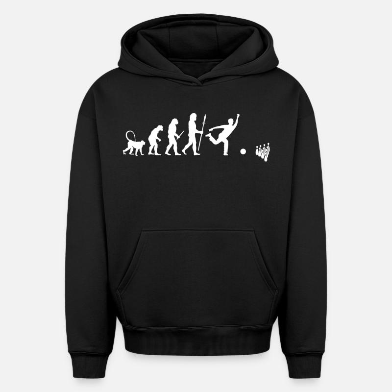 Évolution du bowling - Sweat à capuche unisexe oversize épais SPREAD - noir