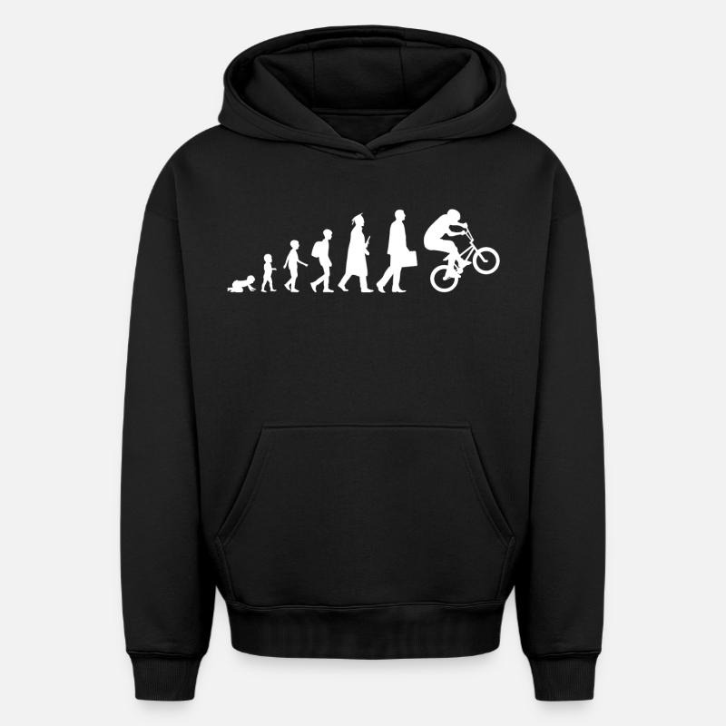 Évolution du BMX - Sweat à capuche unisexe oversize épais SPREAD - noir