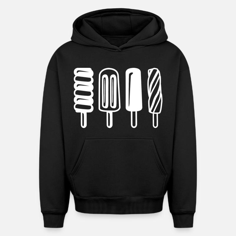 Glace - Sweat à capuche unisexe oversize épais SPREAD - noir