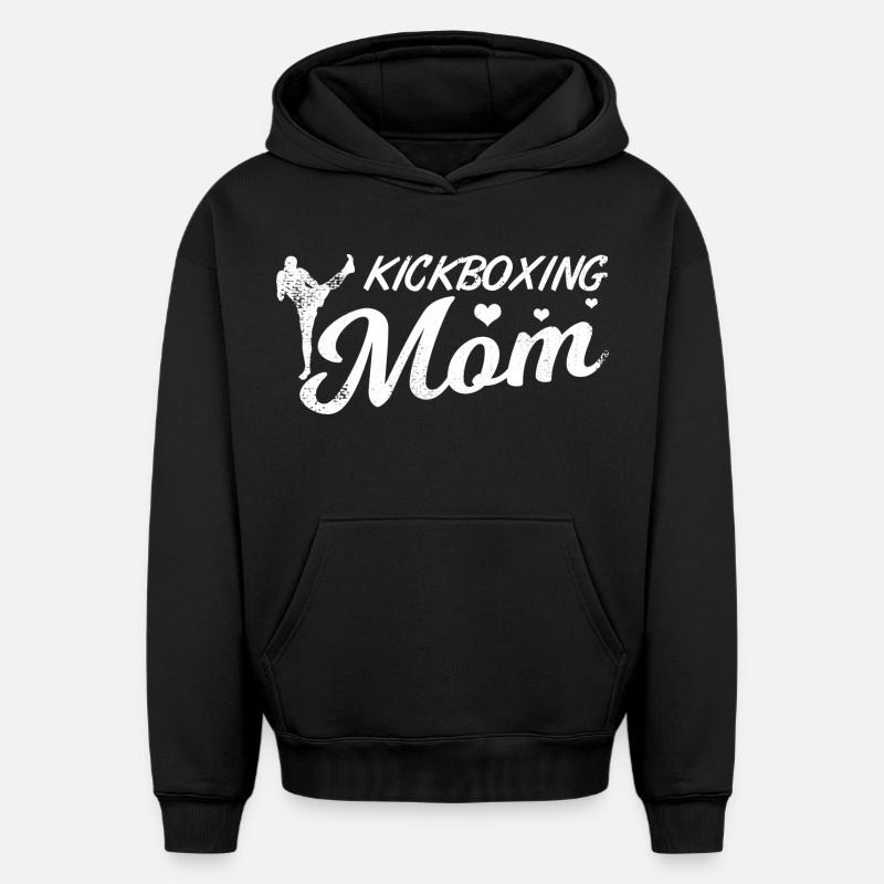 Mère kickboxeuse - Sweat à capuche unisexe oversize épais SPREAD - noir