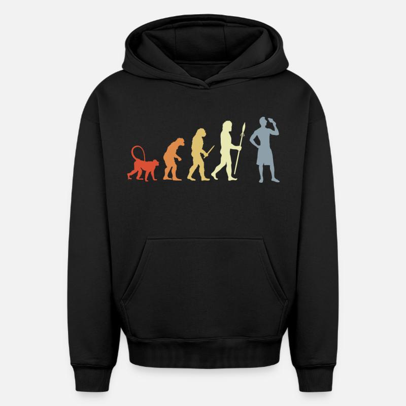 Evolution Eiscreme Liebhaber - Oversized Heavyweight Unisex Hoodie - Schwarz