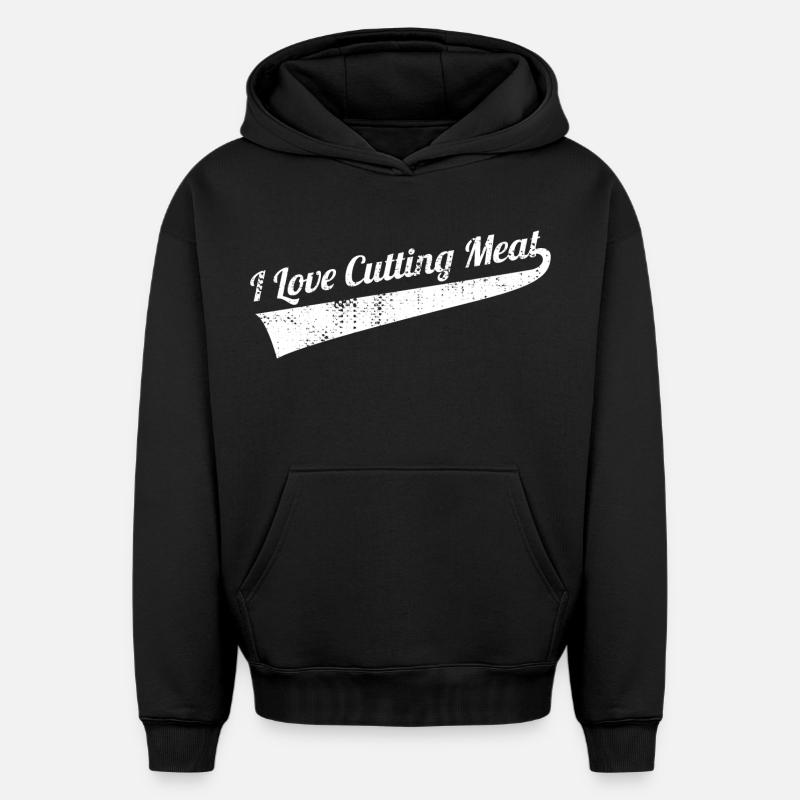 Découpe de viande - Sweat à capuche unisexe oversize épais SPREAD - noir