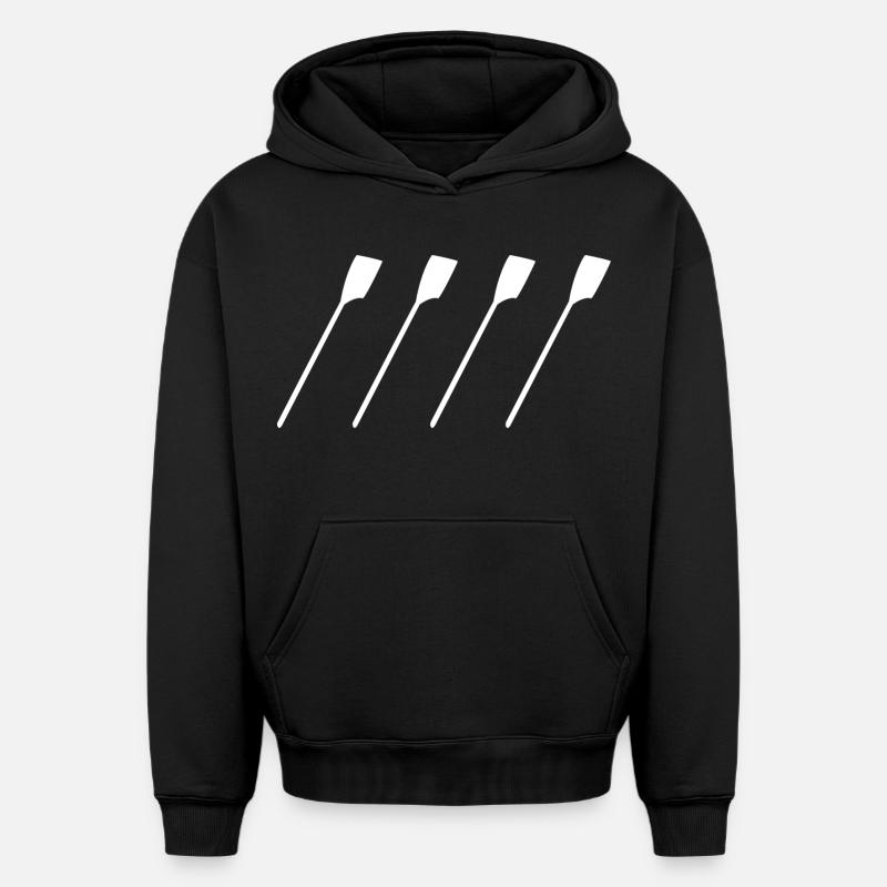 Sangles de gouvernail - Sweat à capuche unisexe oversize épais SPREAD - noir