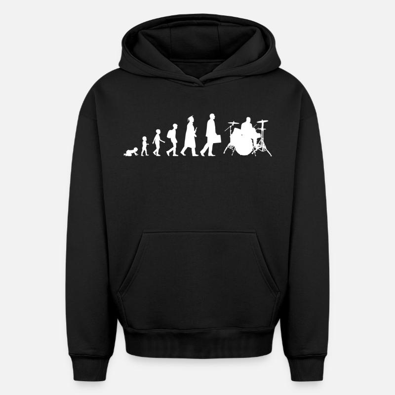 Évolution du batteur - Sweat à capuche unisexe oversize épais SPREAD - noir
