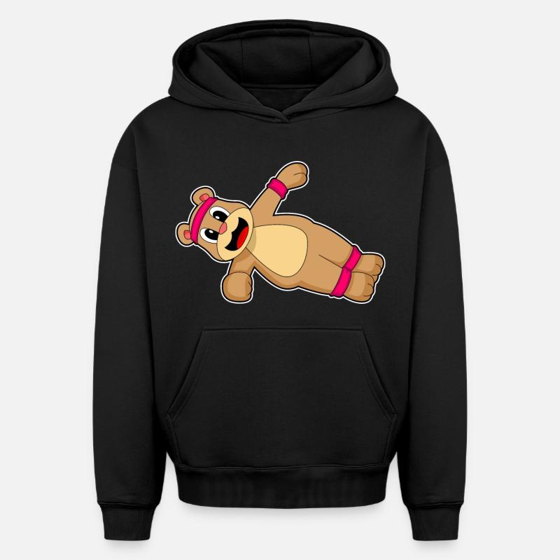 Entraînement abdominal Bear Culturisme - Sweat à capuche unisexe oversize épais SPREAD - noir