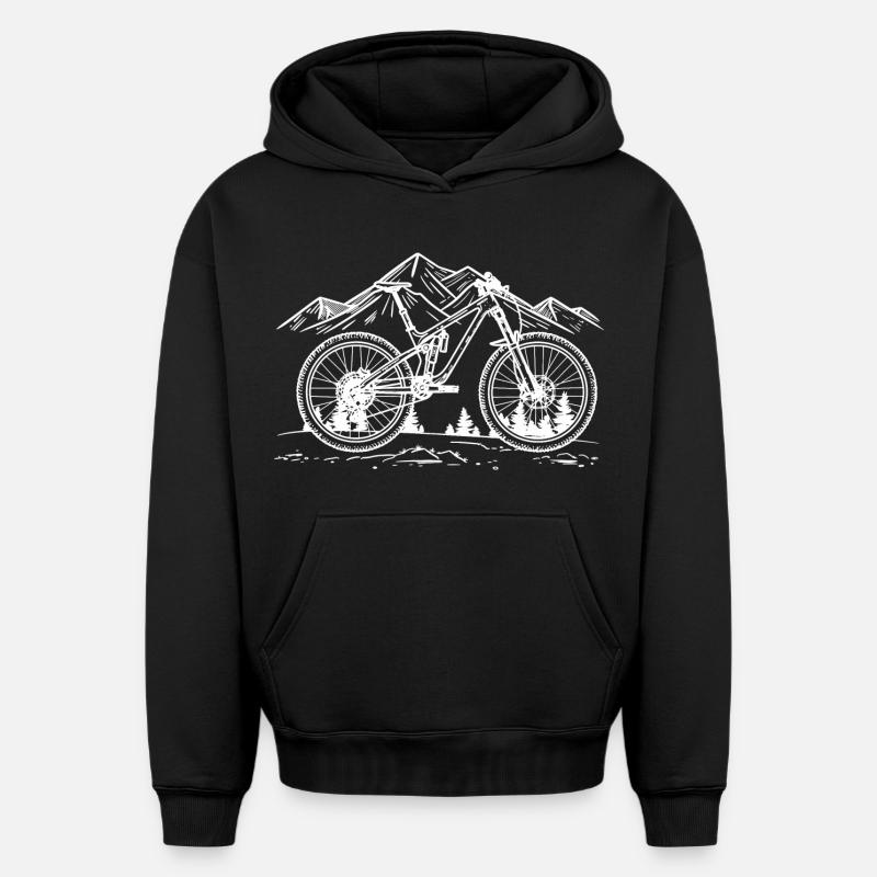 Dessin VTT - Sweat à capuche unisexe oversize épais SPREAD - noir