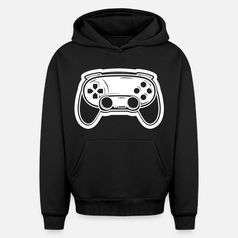 Videospiel Controller Zeichnung - Oversized Heavyweight Unisex Hoodie - Schwarz
