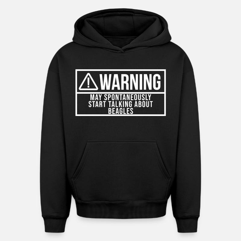 beagle - Sweat à capuche unisexe oversize épais SPREAD - noir