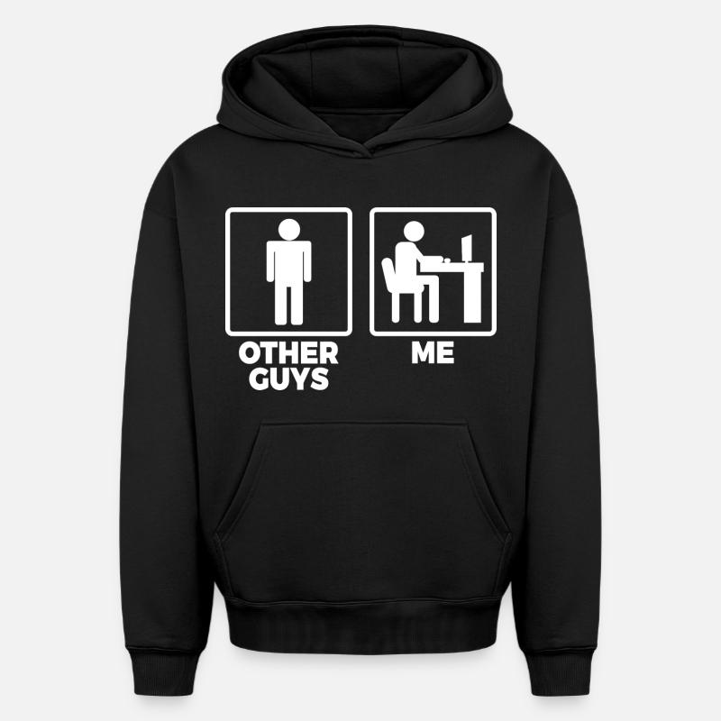 Software Engineer Stick Figures - Oversized Heavyweight Unisex Hoodie - black