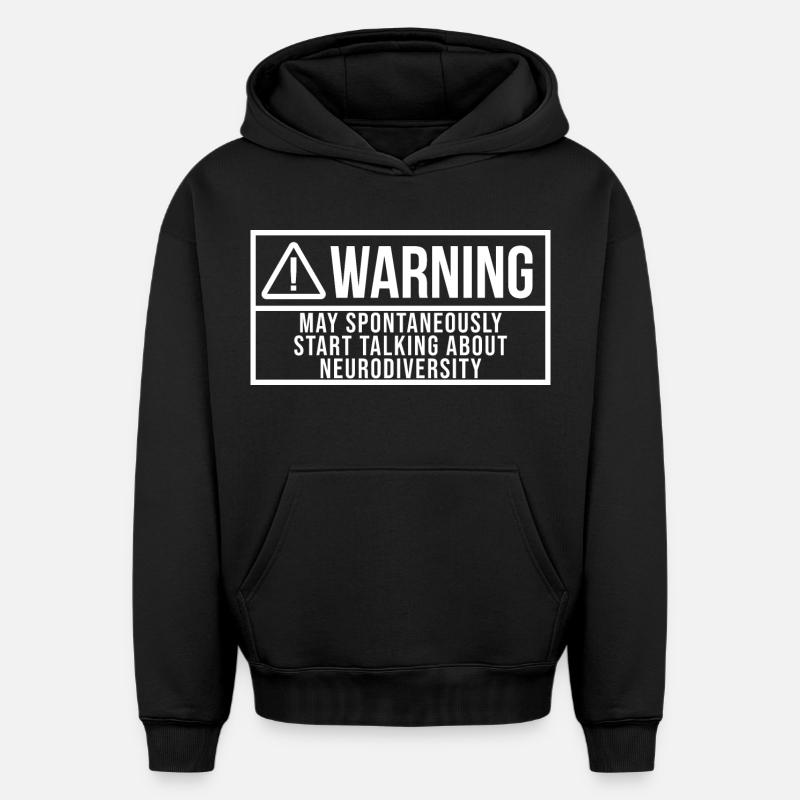 Neurodiversité - Sweat à capuche unisexe oversize épais SPREAD - noir