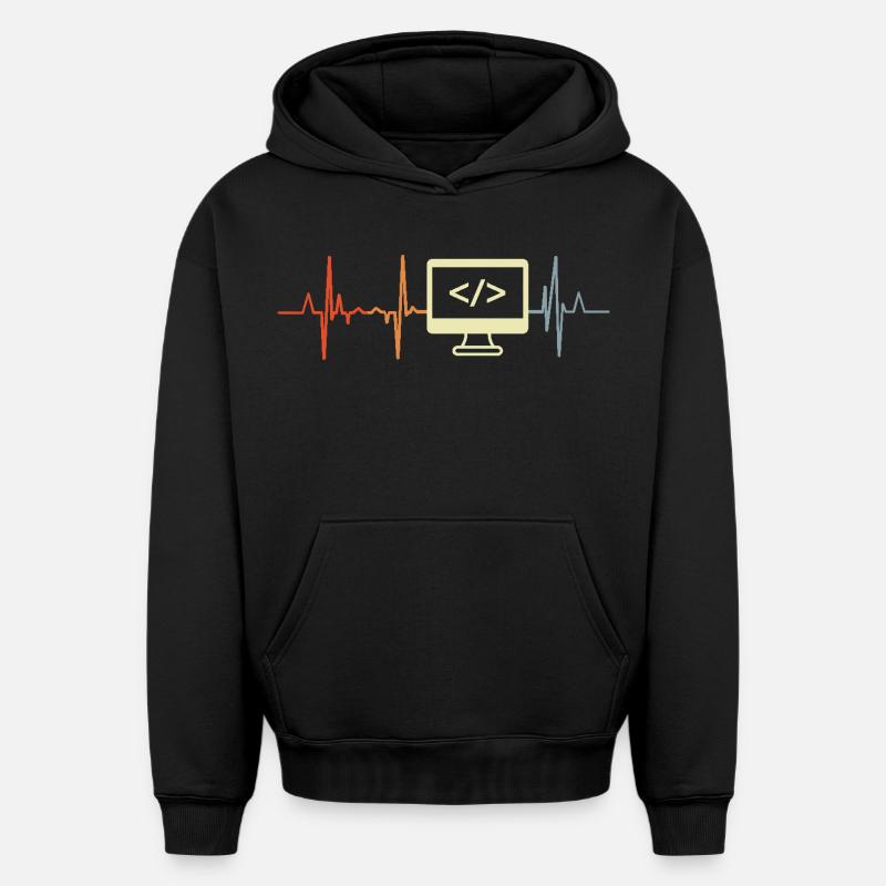 J’adore programmer - Sweat à capuche unisexe oversize épais SPREAD - noir