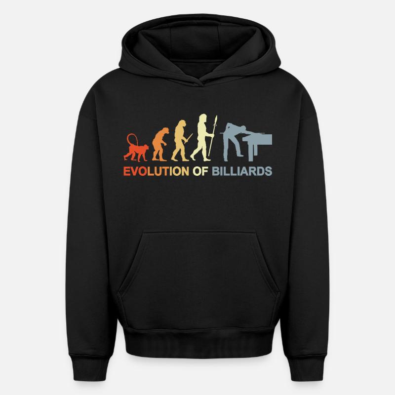Pool Billard Evolution - Oversized Heavyweight Unisex Hoodie - Schwarz
