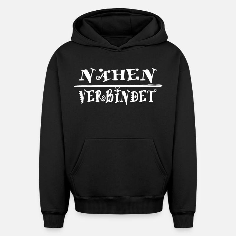 Idée cadeau couture connects - Sweat à capuche unisexe oversize épais SPREAD - noir