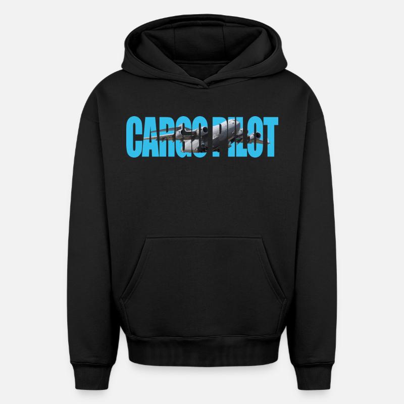 Pilote cargo C-17 - Sweat à capuche unisexe oversize épais SPREAD - noir