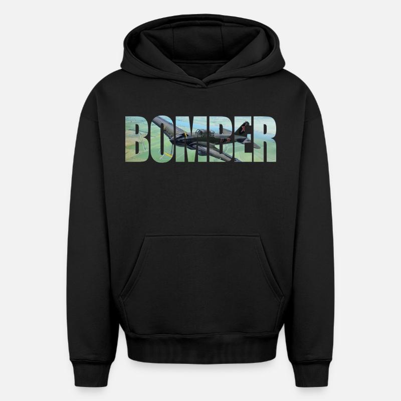 bombardier IL-2 - Sweat à capuche unisexe oversize épais SPREAD - noir