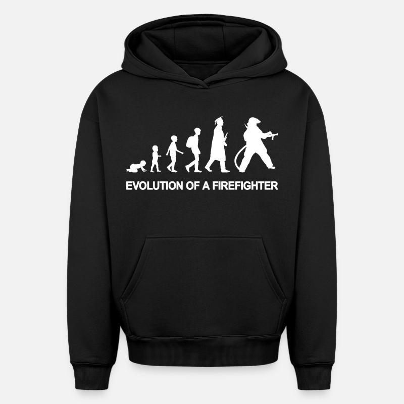 D’enfant à pompier - Sweat à capuche unisexe oversize épais SPREAD - noir