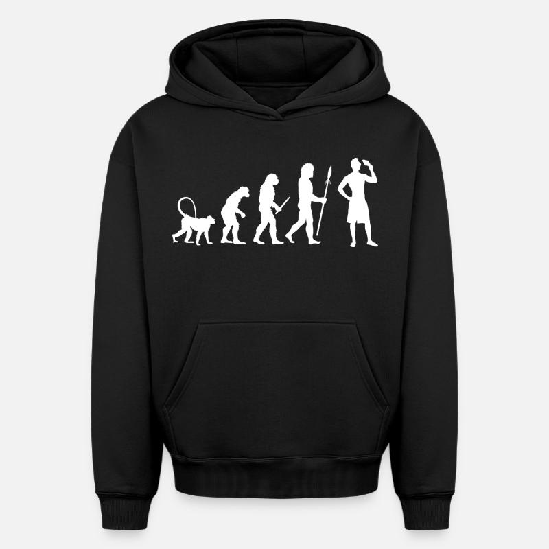 Eiscreme Evolution - Oversized Heavyweight Unisex Hoodie - Schwarz
