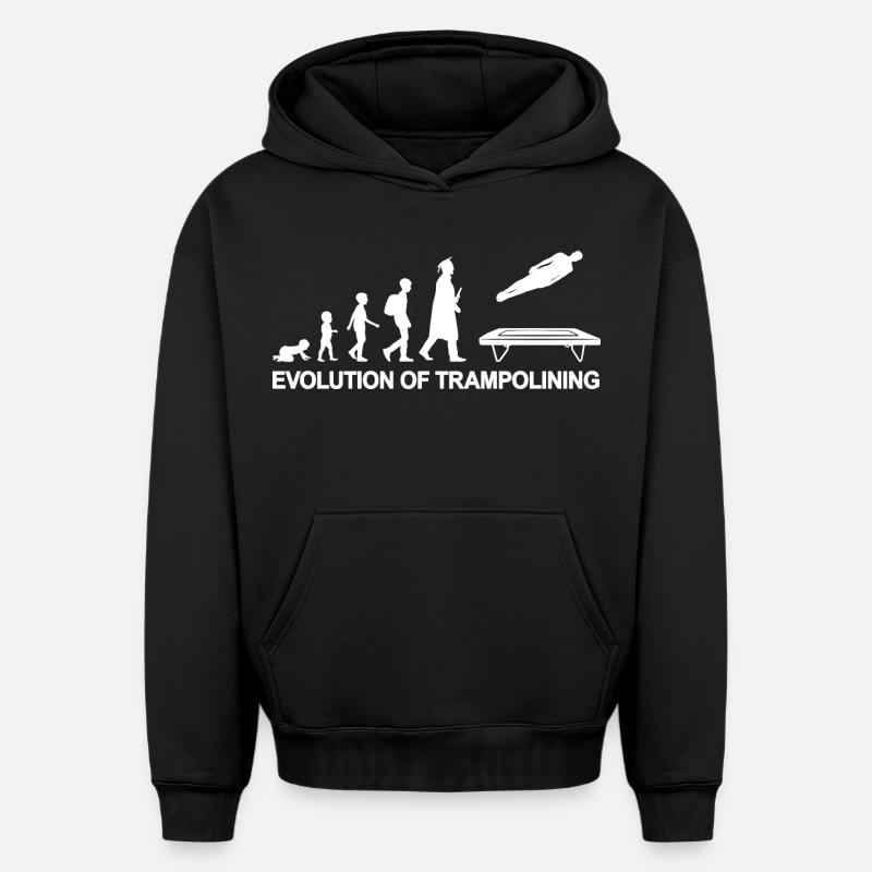 Evolution Trampoline - Sweat à capuche unisexe oversize épais SPREAD - noir
