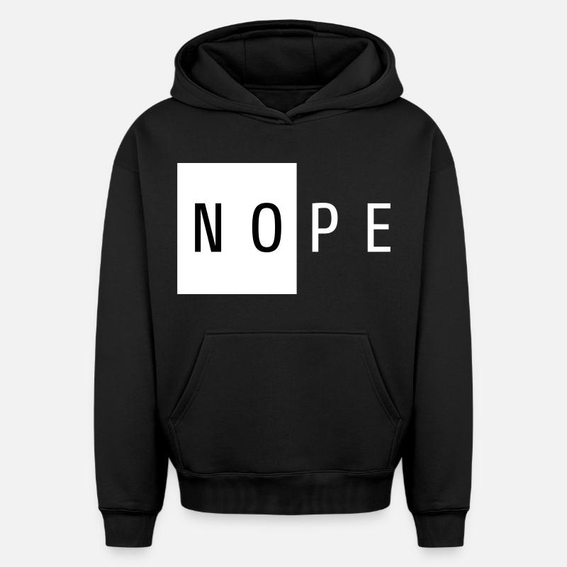 Nope Cadeau Blanc - Sweat à capuche unisexe oversize épais SPREAD - noir