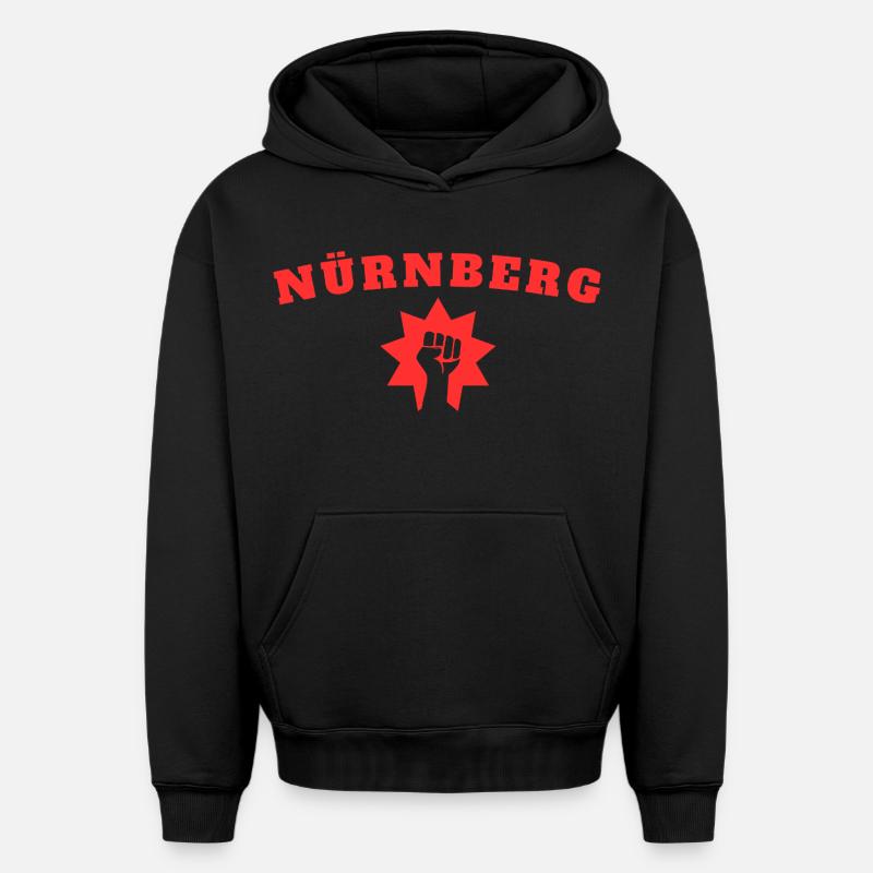 Nuremberg - Sweat à capuche unisexe oversize épais SPREAD - noir