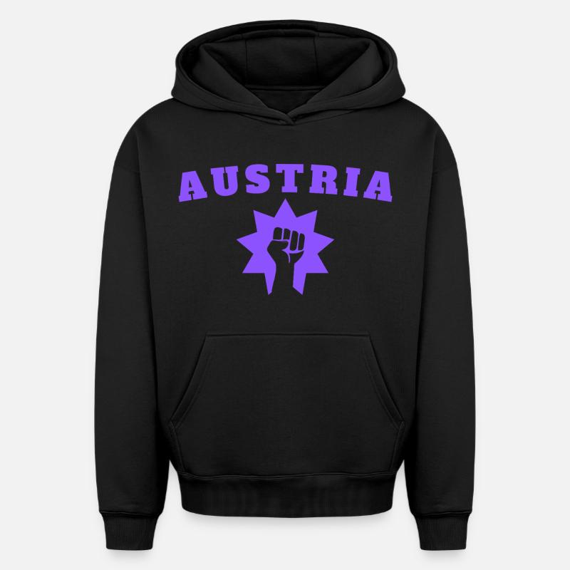 Vienne - Sweat à capuche unisexe oversize épais SPREAD - noir