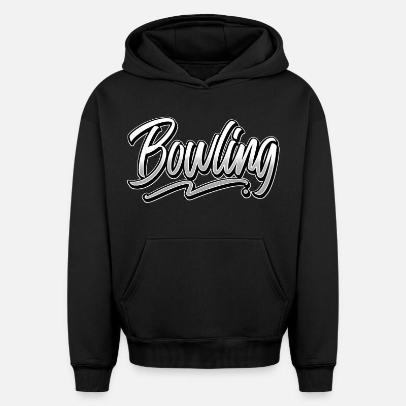Bowling - Sweat à capuche unisexe oversize épais SPREAD - noir