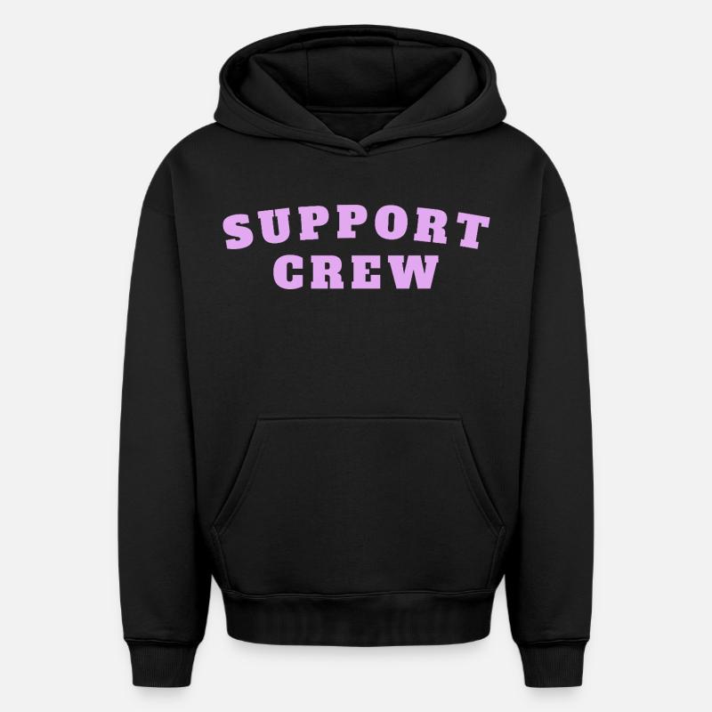 Équipe de soutien - Sweat à capuche unisexe oversize épais SPREAD - noir
