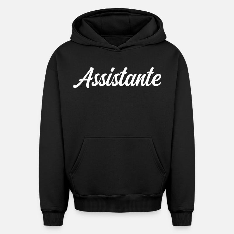 Assistante - Sweat à capuche unisexe oversize épais SPREAD - noir