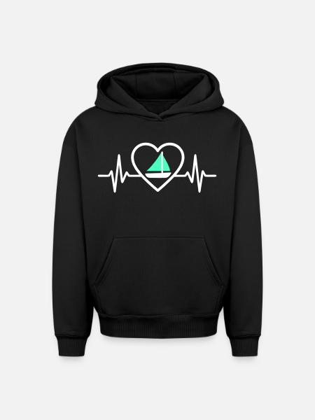 Cœur Voile – Passion Bateau - Oversized Heavyweight Unisex Hoodie - black