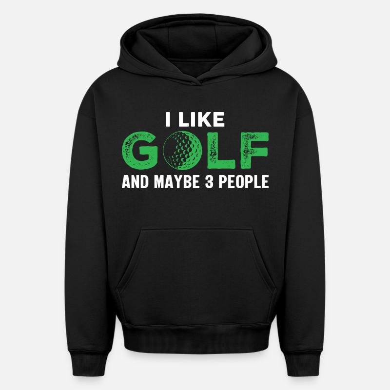 golfe - Sweat à capuche unisexe oversize épais SPREAD - noir
