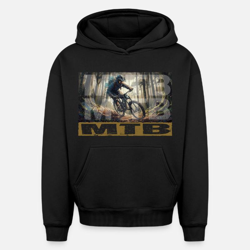 VTT - Sweat à capuche unisexe oversize épais SPREAD - noir