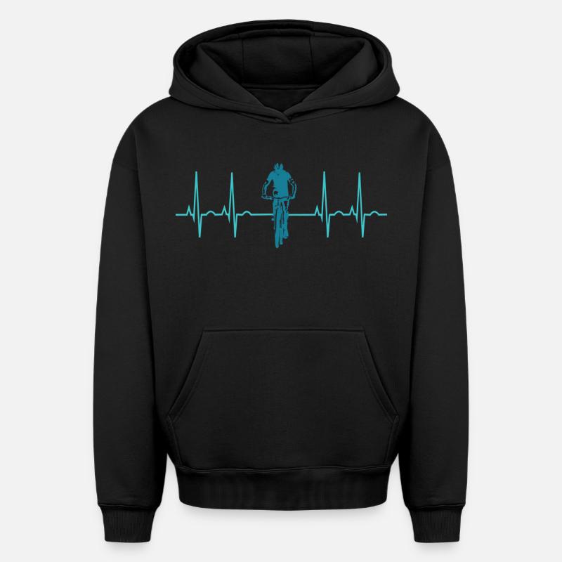 Vélo - Sweat à capuche unisexe oversize épais SPREAD - noir