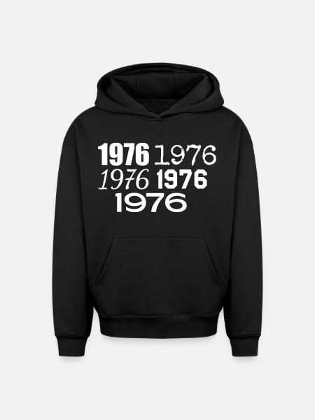 1976 - Oversized Heavyweight Unisex Hoodie - black