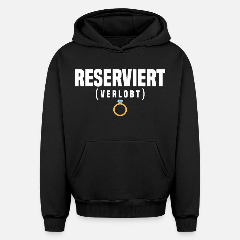 fiancé - Sweat à capuche unisexe oversize épais SPREAD - noir