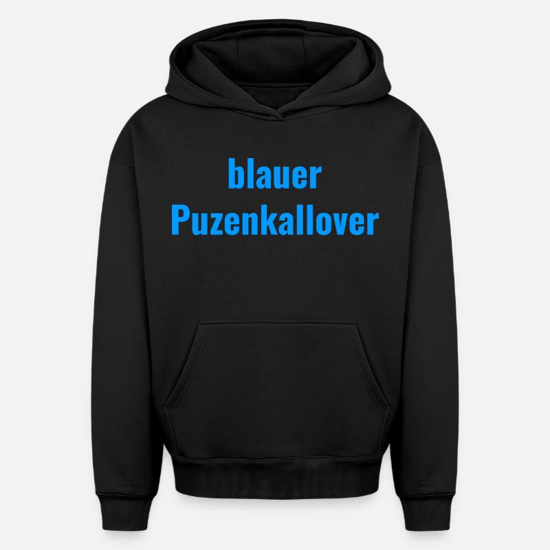 Puzenkallover bleu - Sweat à capuche unisexe oversize épais SPREAD - noir
