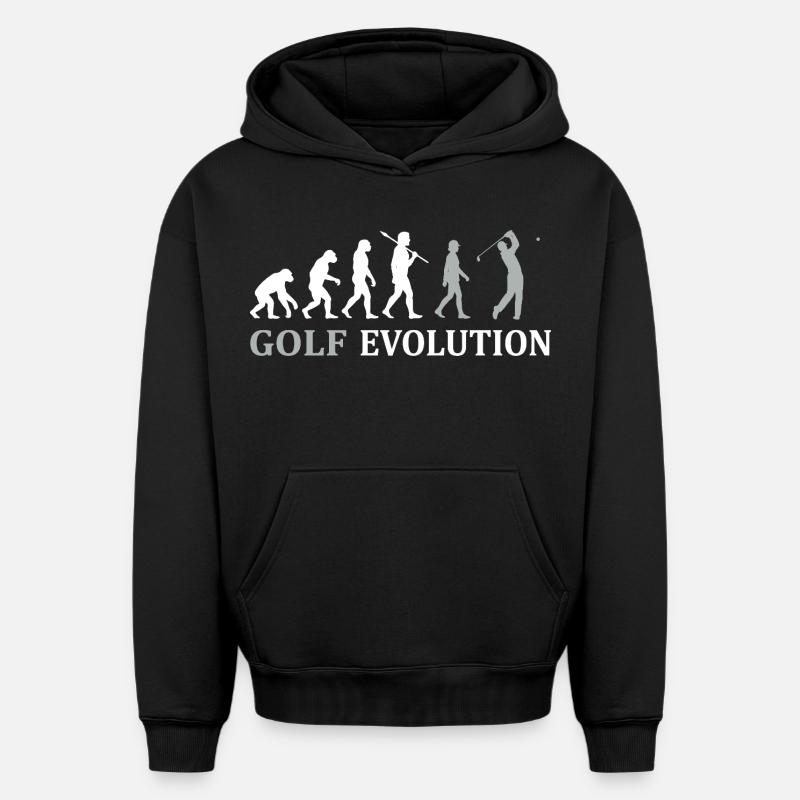 Golf Evolution – Das perfekte Golfer Geschenk - Oversized Heavyweight Unisex Hoodie - Schwarz