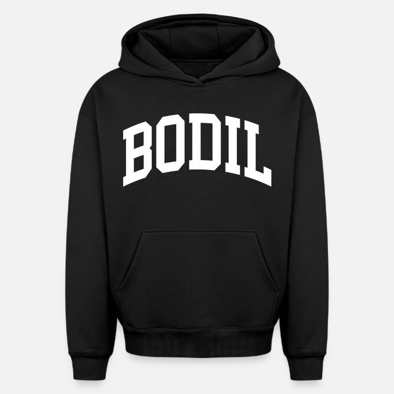 Bodil - Sweat à capuche unisexe oversize épais SPREAD - noir