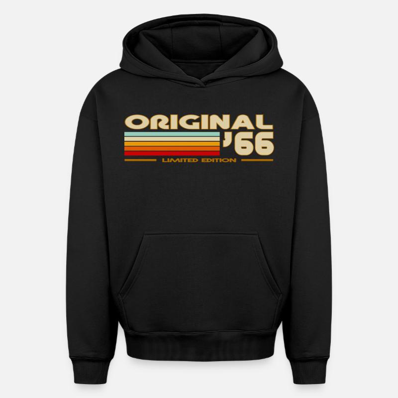 1966 - Sweat à capuche unisexe oversize épais SPREAD - noir