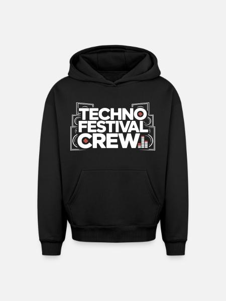 Techno Festival Crew – Techo Party Outfit - Oversized Heavyweight Unisex Hoodie - black