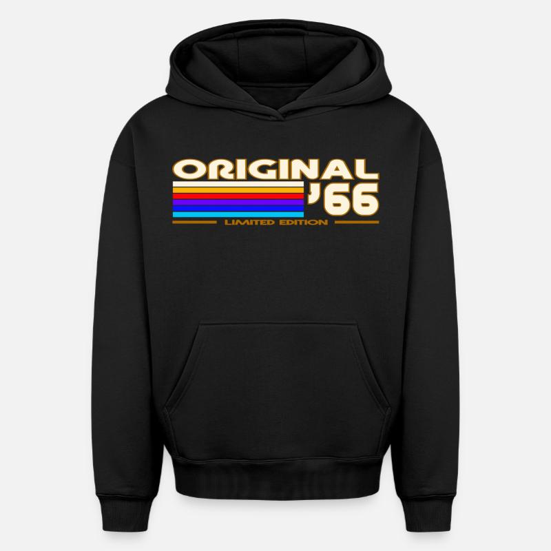 1966 - Sweat à capuche unisexe oversize épais SPREAD - noir