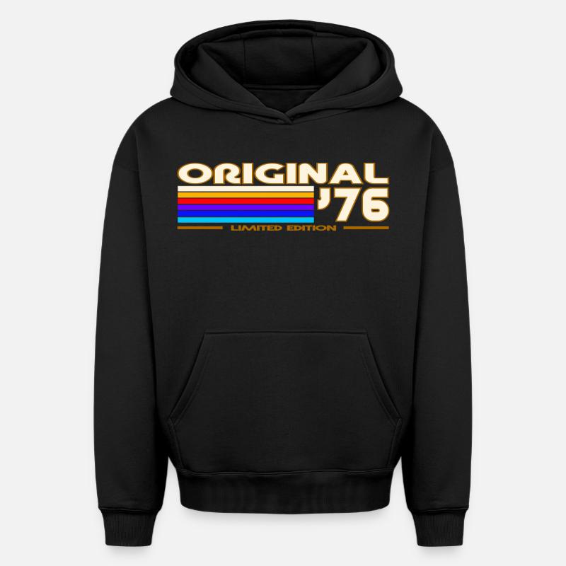 1976 - Sweat à capuche unisexe oversize épais SPREAD - noir