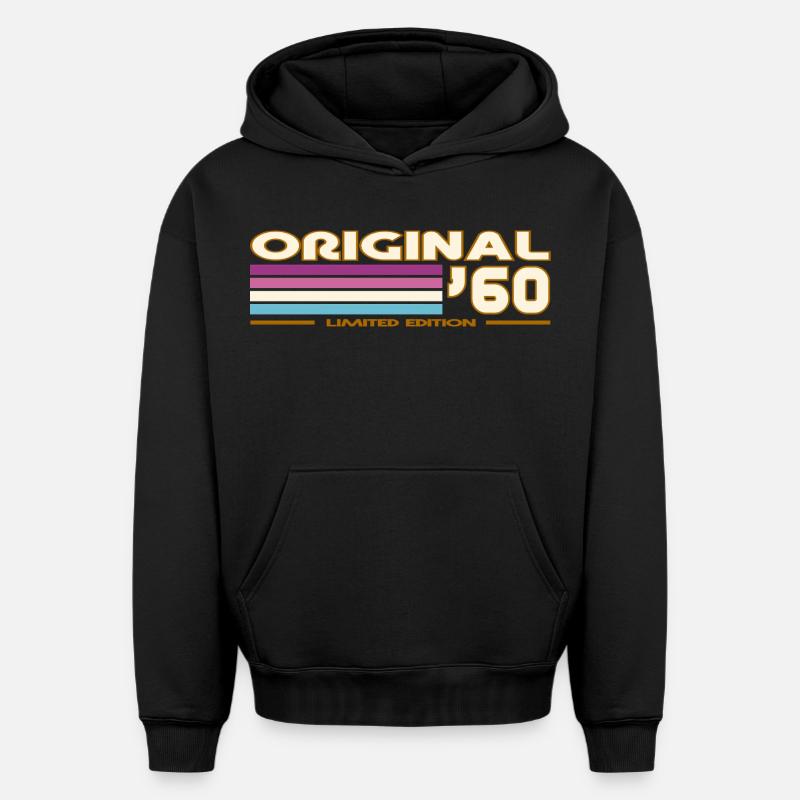 1960 - Sweat à capuche unisexe oversize épais SPREAD - noir