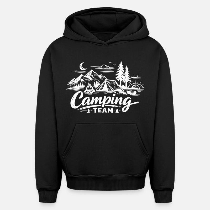 Tente d’équipe de camping - Sweat à capuche unisexe oversize épais SPREAD - noir