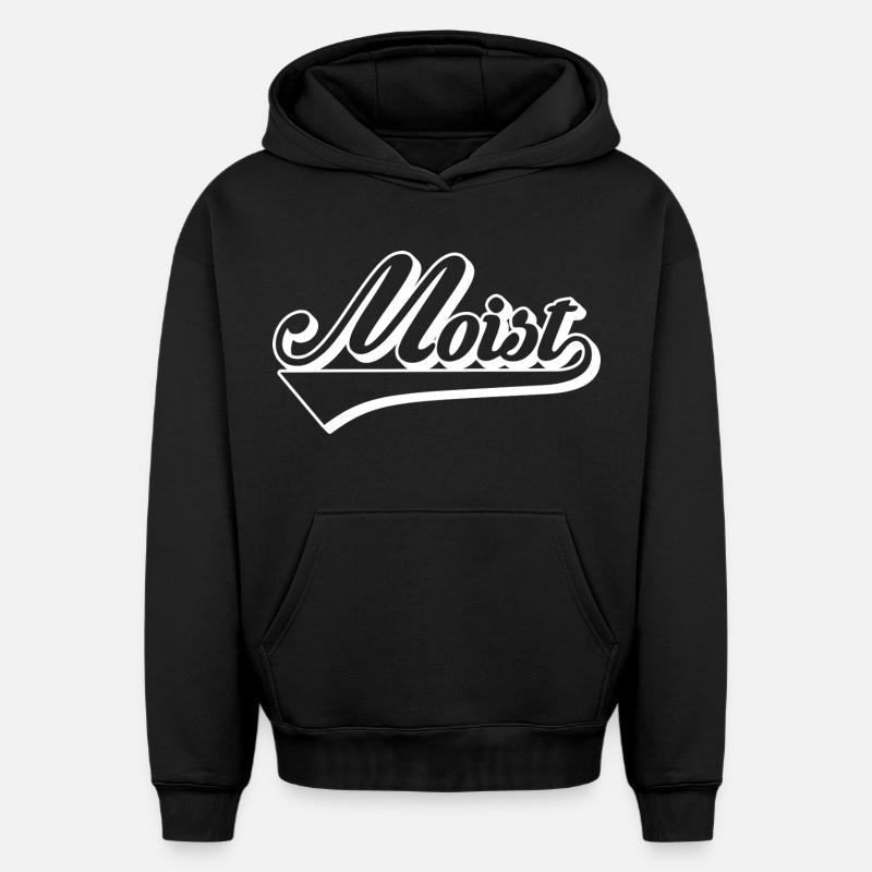 Mobiz Retro Script Logo - Sweat à capuche unisexe oversize épais SPREAD - noir