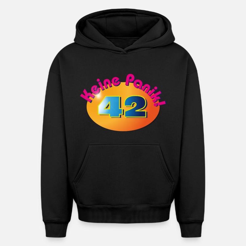 Ne paniquez pas ! 42 - Sweat à capuche unisexe oversize épais SPREAD - noir