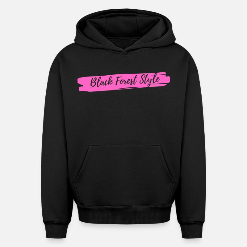Style Forêt-Noire Rose - Sweat à capuche unisexe oversize épais SPREAD - noir