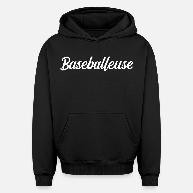 Baseballeuse - Sweat à capuche unisexe oversize épais SPREAD - noir