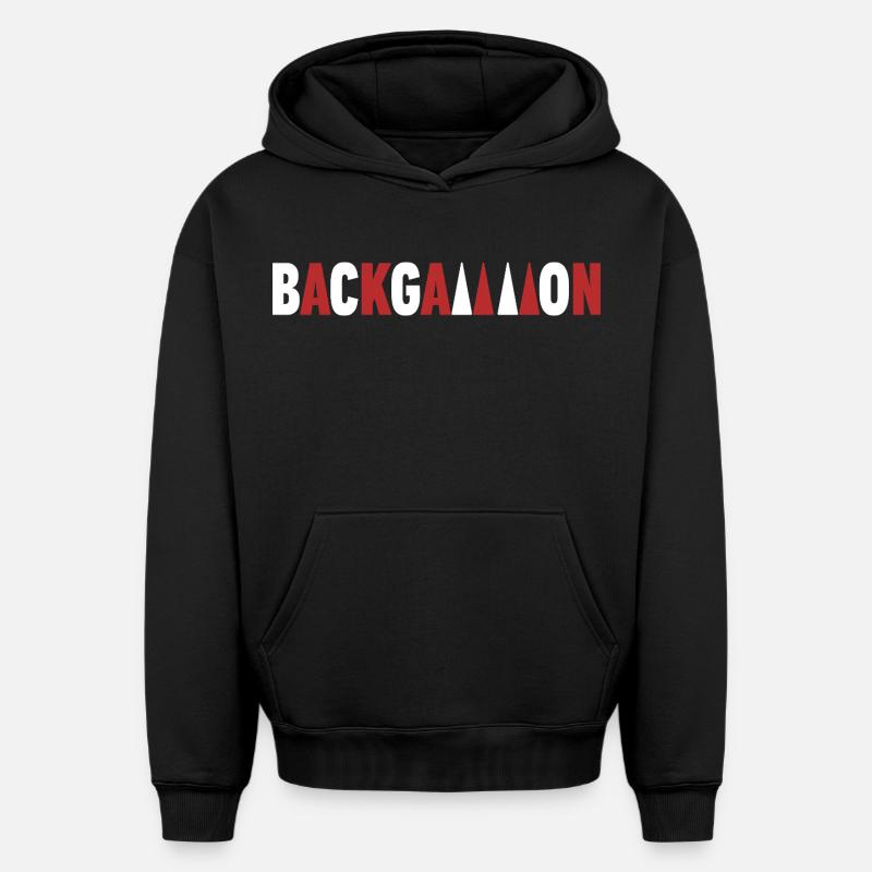 backgammon - Sweat à capuche unisexe oversize épais SPREAD - noir