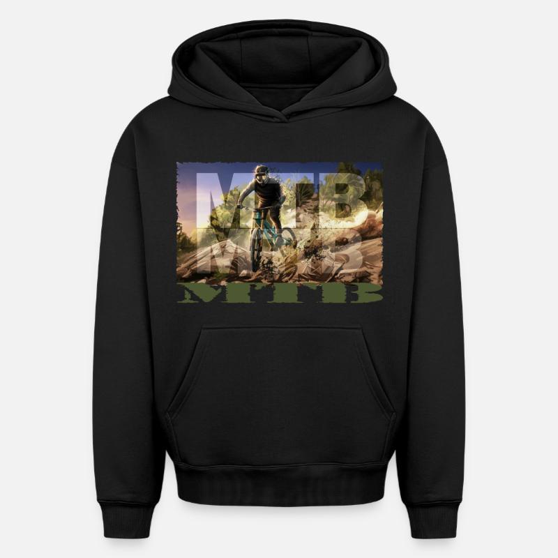 VTT - Sweat à capuche unisexe oversize épais SPREAD - noir